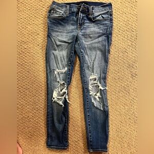 J Brand Midrise Straight Leg Dark Women’s Distressed Jeans